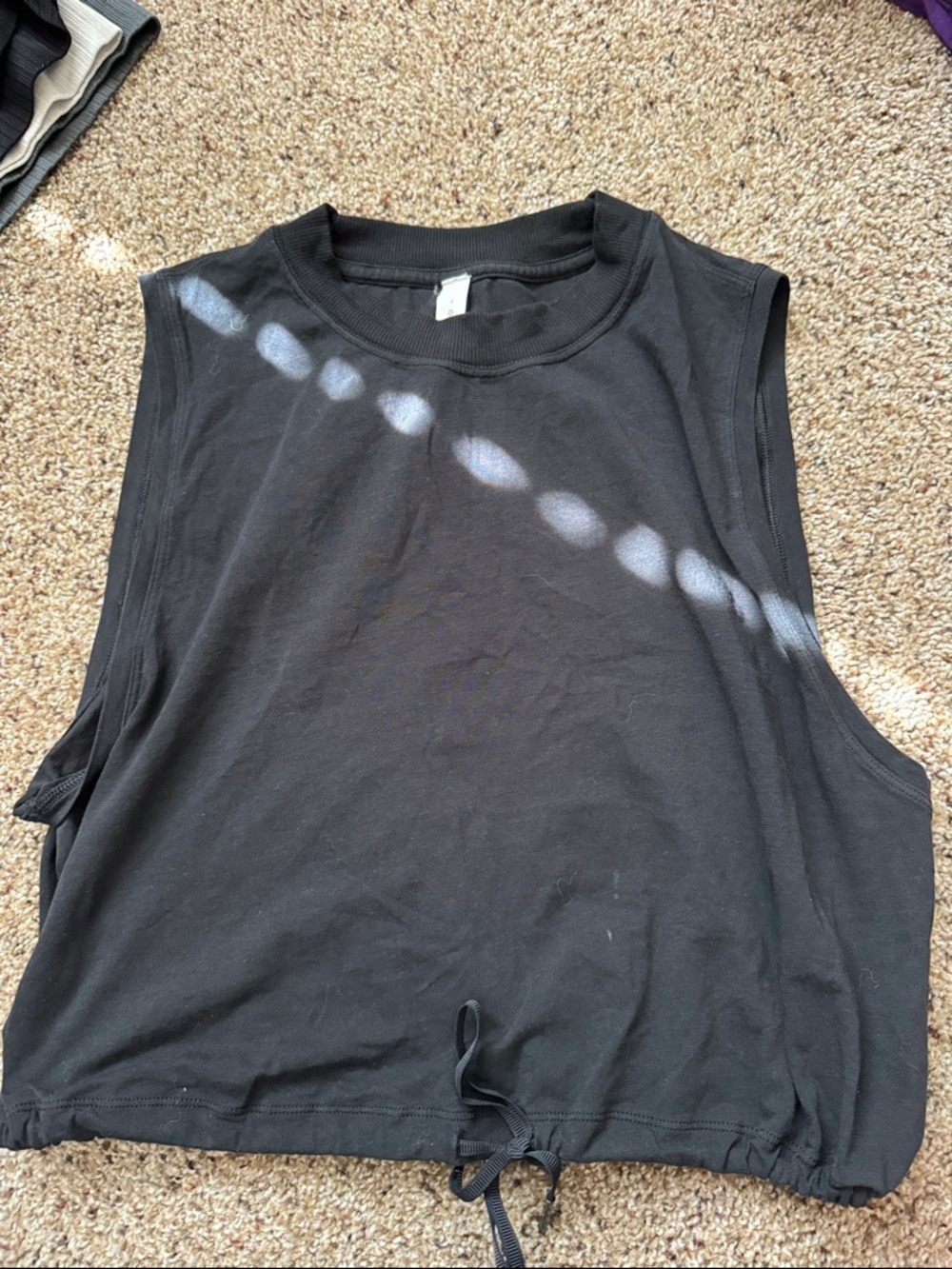 lululemon athletica Black Drawstring Crop Muscle Tank